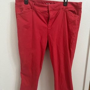 Pixie Mid Rise Red Khaki pants